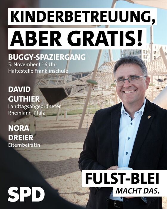 Plakatmotiv zur Veranstaltung "Kinderbetreuung, aber gratis"